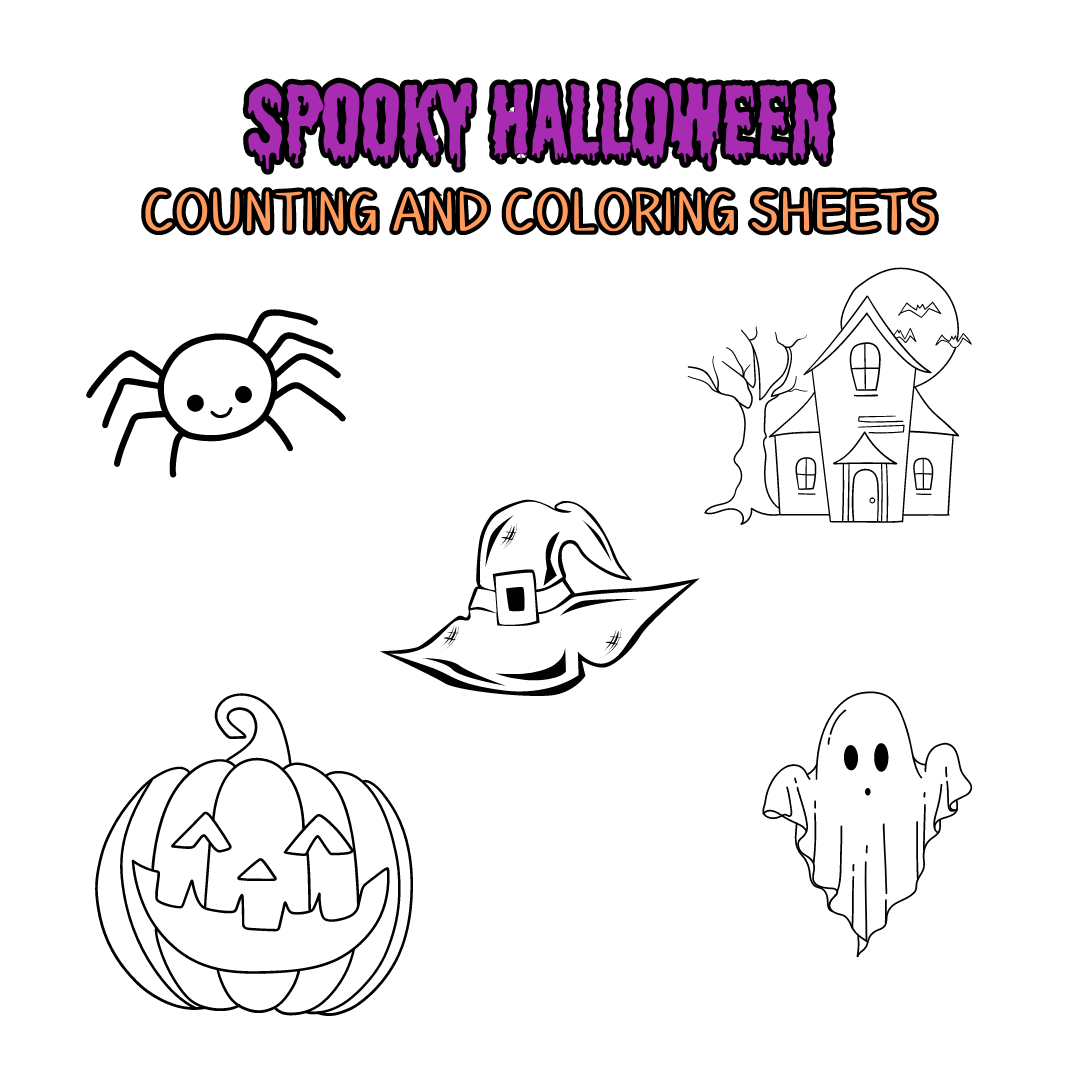 Halloween Color and Count Sheets