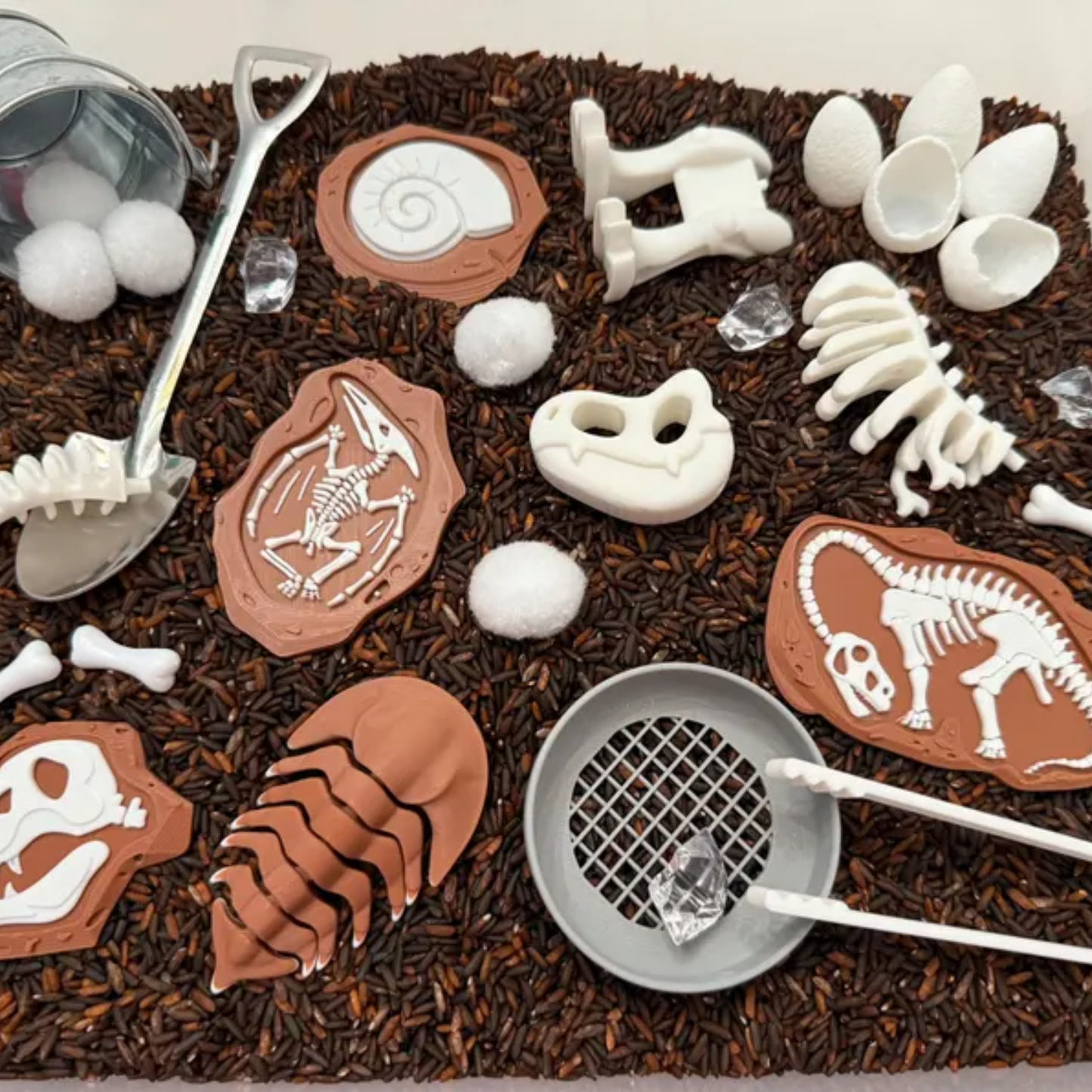 Dinosaur Fossil Dig Sensory Bin