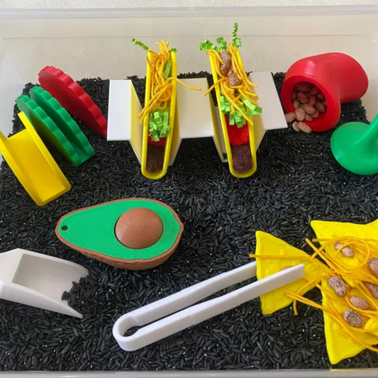 Montessori Build Your Own Taco Sensory Bin