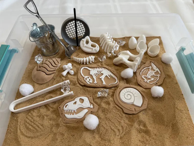 Dinosaur Fossil Dig Sensory Bin
