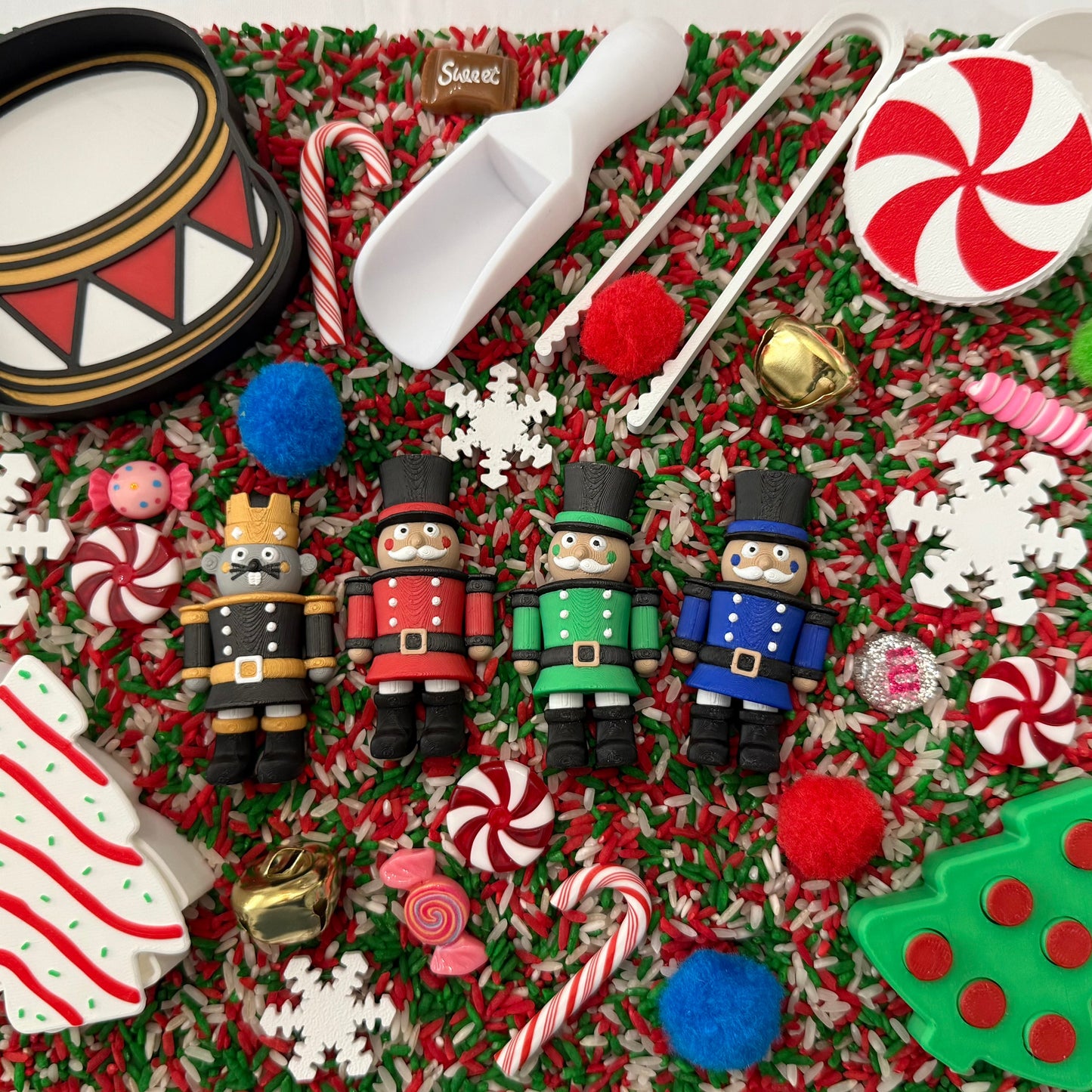 Christmas Nutcracker Sensory Bin | Holiday Montessori Activity Kit | STEM Learning & Pretend Play | Flisat Filler | Busy Bin