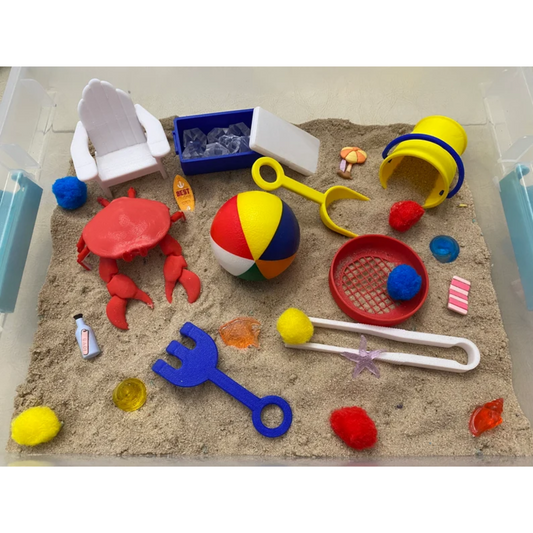 Montessori Beach Day Sensory Bin