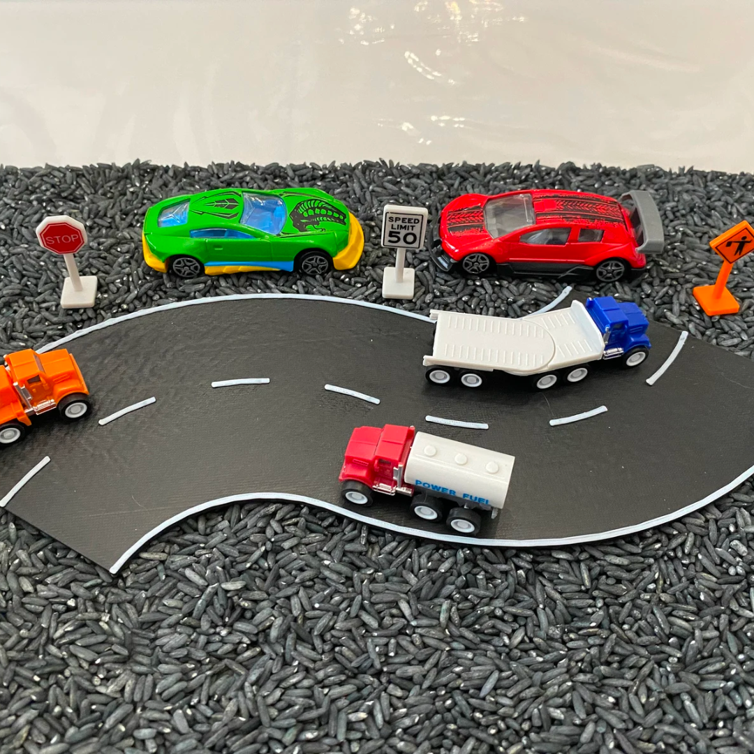 Montessori Car and Truck City Sensory Bin