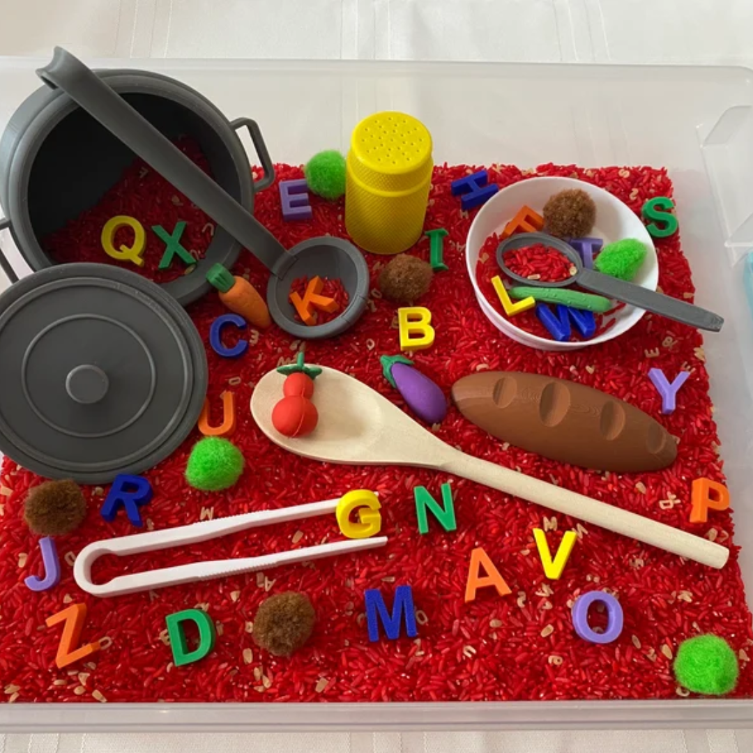 Alphabet Soup Sensory Bin