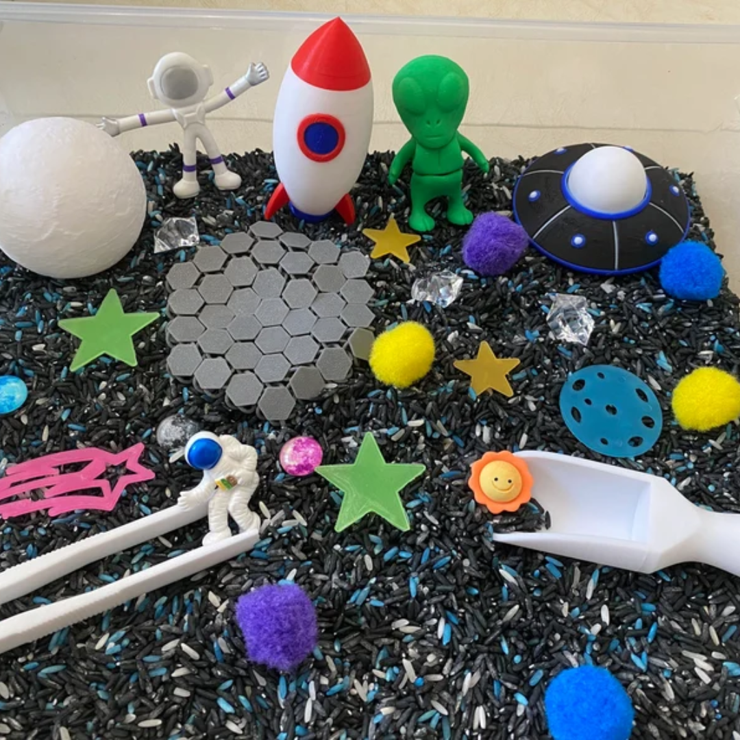 Montessori Space Adventure Sensory Bin