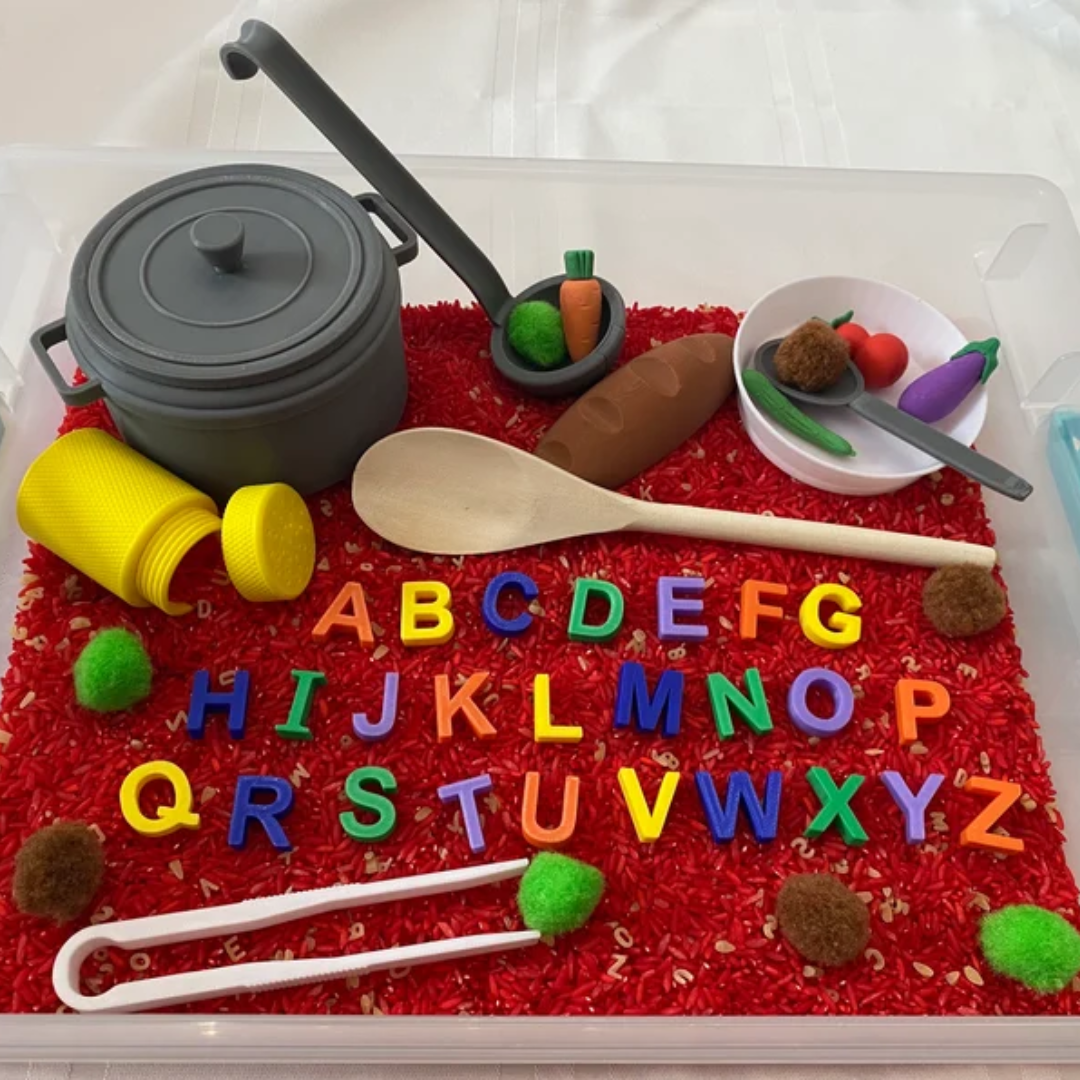 Alphabet Soup Sensory Bin