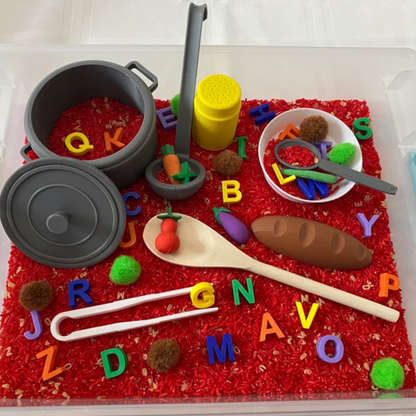 Alphabet Soup Sensory Bin