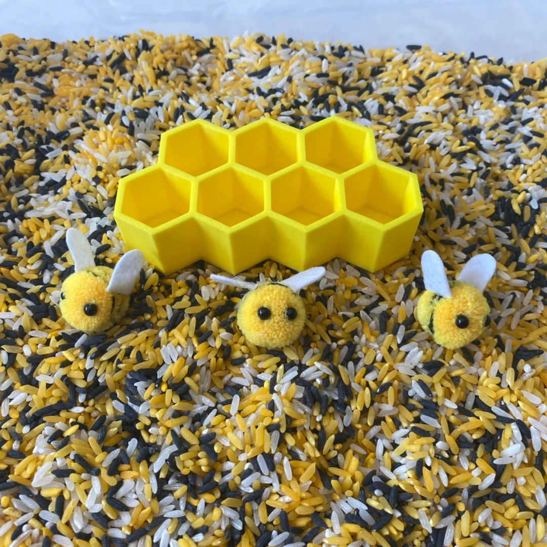 Montessori Spring Bee Sensory Bin