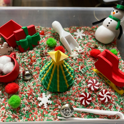 Montessori Christmas Sensory Bin