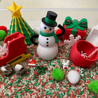 Montessori Christmas Sensory Bin