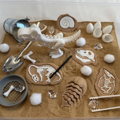 Dinosaur Fossil Dig Sensory Bin