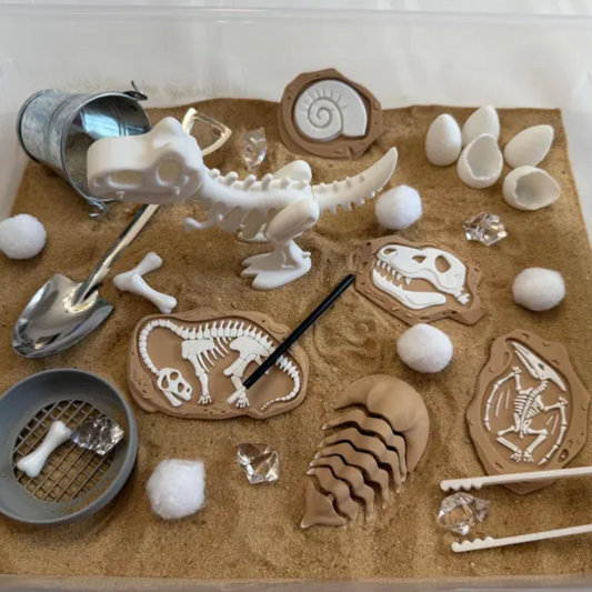 Dinosaur Fossil Dig Sensory Bin
