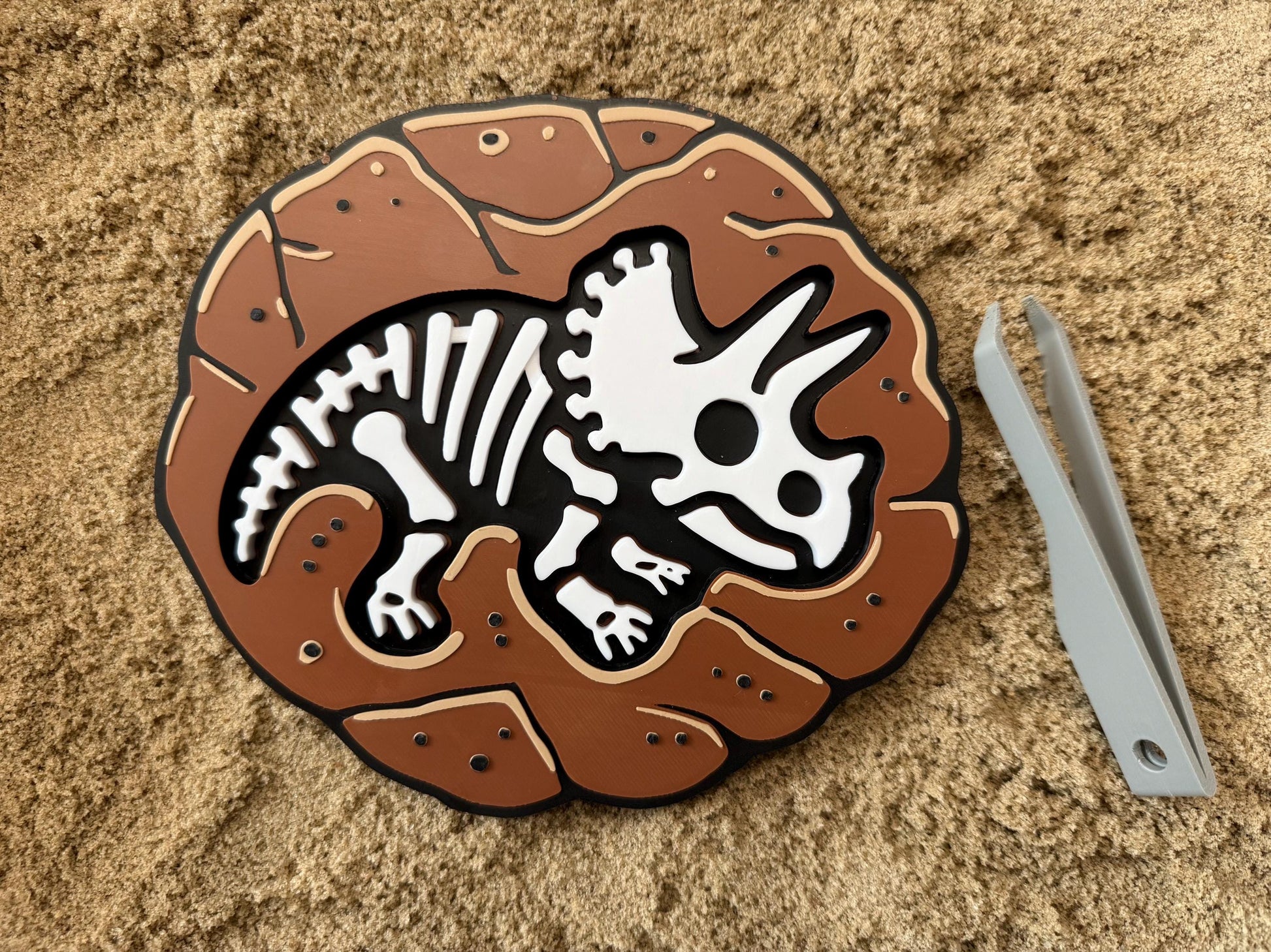 Dinosaur Fossil Puzzle - Montessori Dino Toy - Fine Motor STEM Activity - Sensory Excavation Kit - Flisat Table Filler
