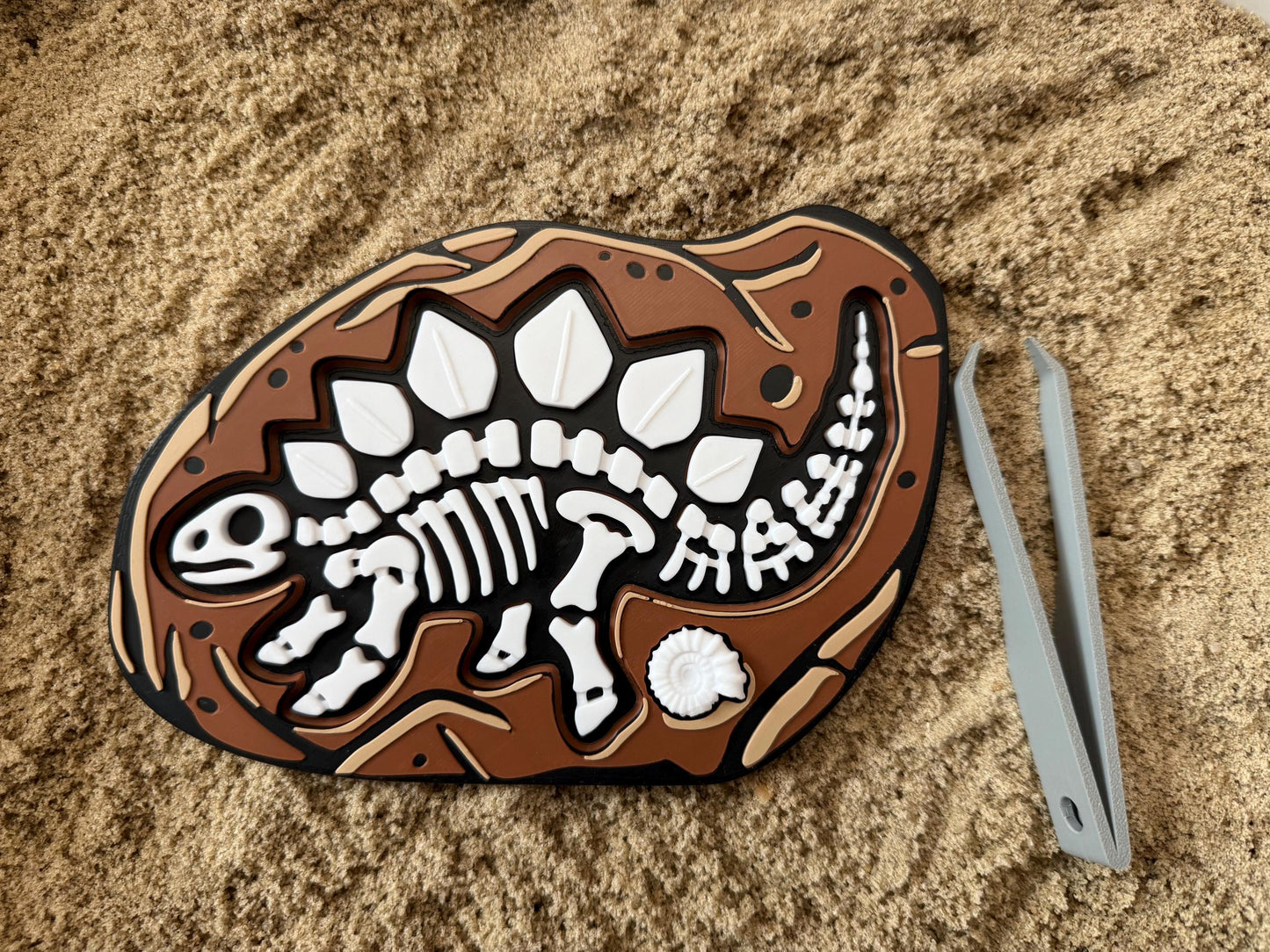 Dinosaur Fossil Puzzle - Montessori Dino Toy - Fine Motor STEM Activity - Sensory Excavation Kit - Flisat Table Filler