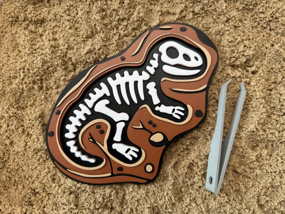 Dinosaur Fossil Puzzle - Montessori Dino Toy - Fine Motor STEM Activity - Sensory Excavation Kit - Flisat Table Filler