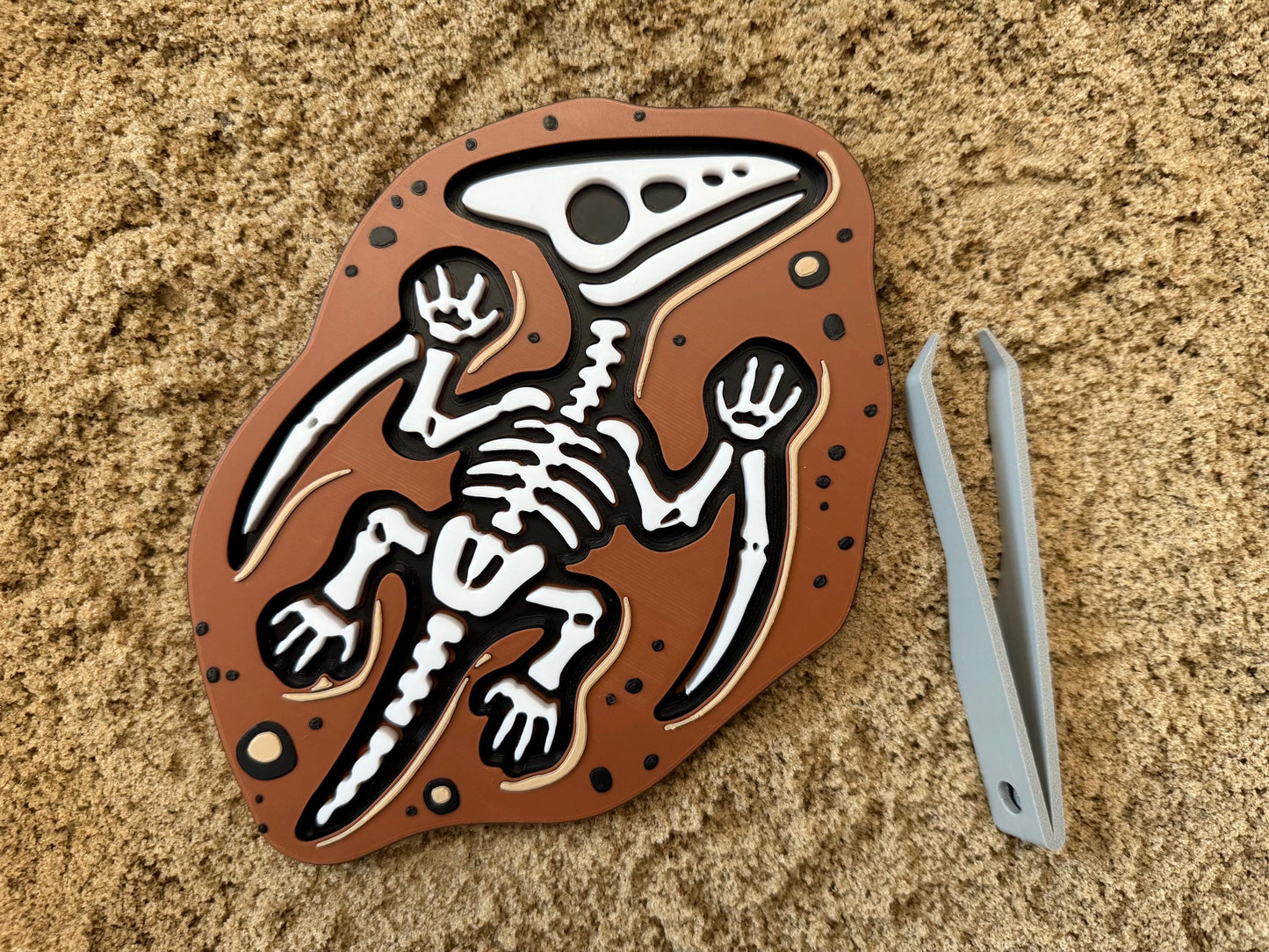 Dinosaur Fossil Puzzle - Montessori Dino Toy - Fine Motor STEM Activity - Sensory Excavation Kit - Flisat Table Filler