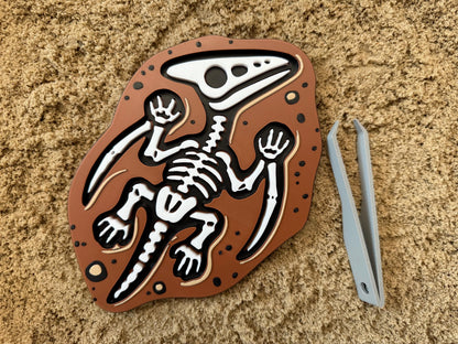 Dinosaur Fossil Puzzle - Montessori Dino Toy - Fine Motor STEM Activity - Sensory Excavation Kit - Flisat Table Filler