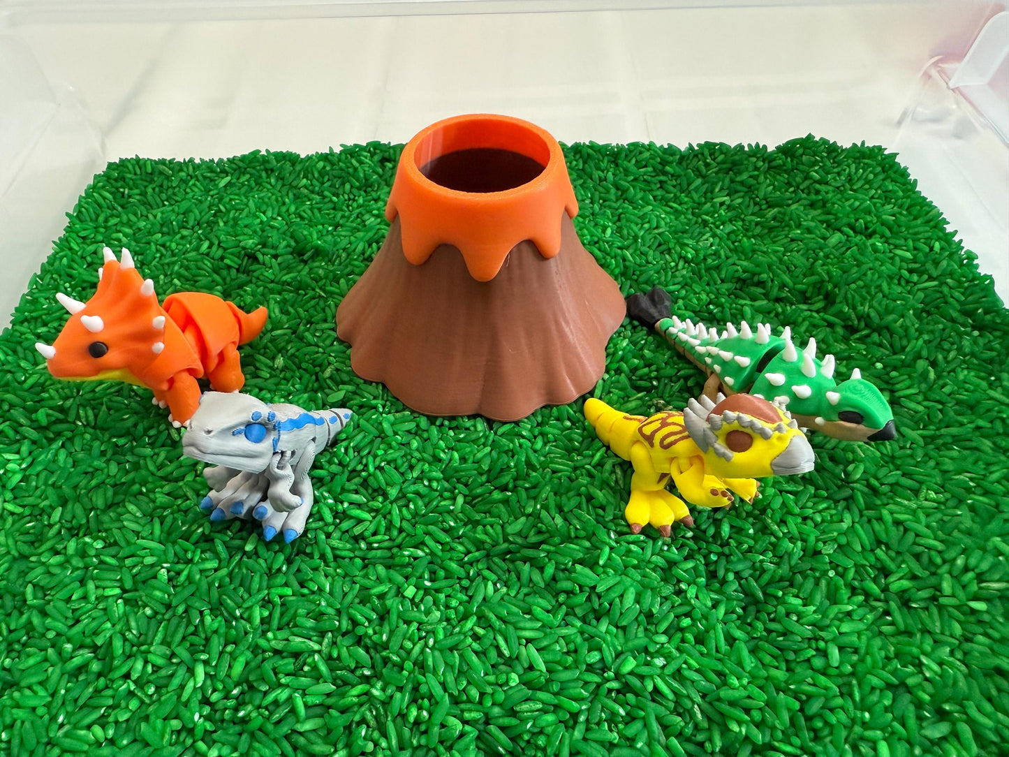 Dinosaur Adventure Sensory Bin – Montessori Jurassic Activity Kit | STEM Learning & Pretend Play Toy | Flisat Filler | Busy Bin