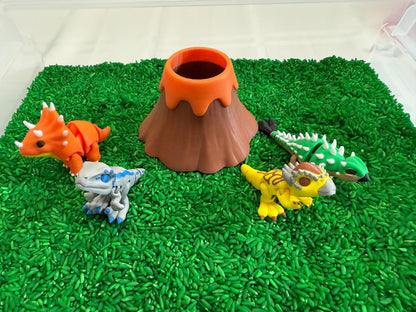 Dinosaur Adventure Sensory Bin – Montessori Jurassic Activity Kit | STEM Learning & Pretend Play Toy | Flisat Filler | Busy Bin