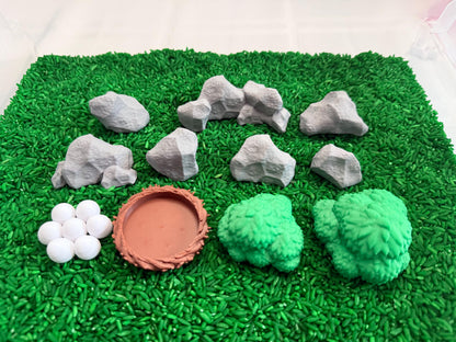 Dinosaur Adventure Sensory Bin – Montessori Jurassic Activity Kit | STEM Learning & Pretend Play Toy | Flisat Filler | Busy Bin