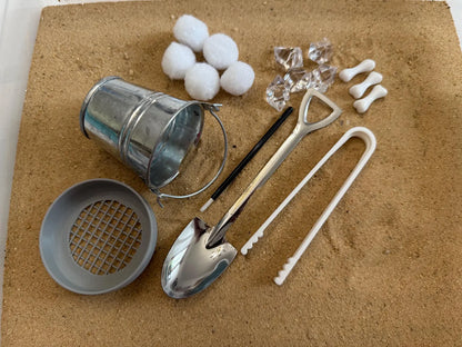 Dinosaur Fossil Dig Sensory Bin – Montessori Excavation Activity Kit for Kids | STEM Learning & Pretend Play