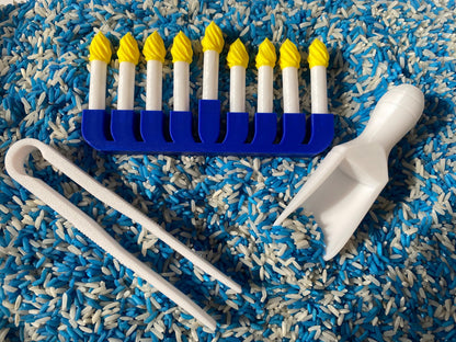 Hanukkah Sensory Bin - Montessori Play Kit for Kids | Pretend Play | Flisat Filler | Busy Bin