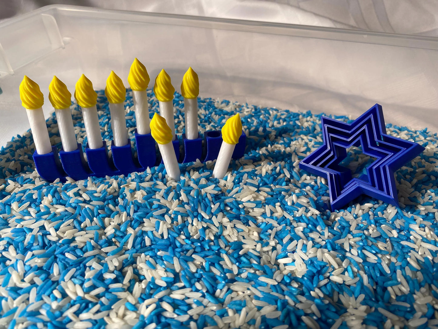 Hanukkah Sensory Bin - Montessori Play Kit for Kids | Pretend Play | Flisat Filler | Busy Bin