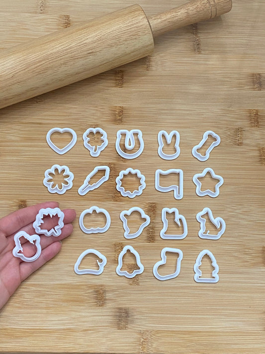 20-Piece Miniature Cookie Cutters, Holiday Assortment: Festive Baking Essentials for Every Occasion