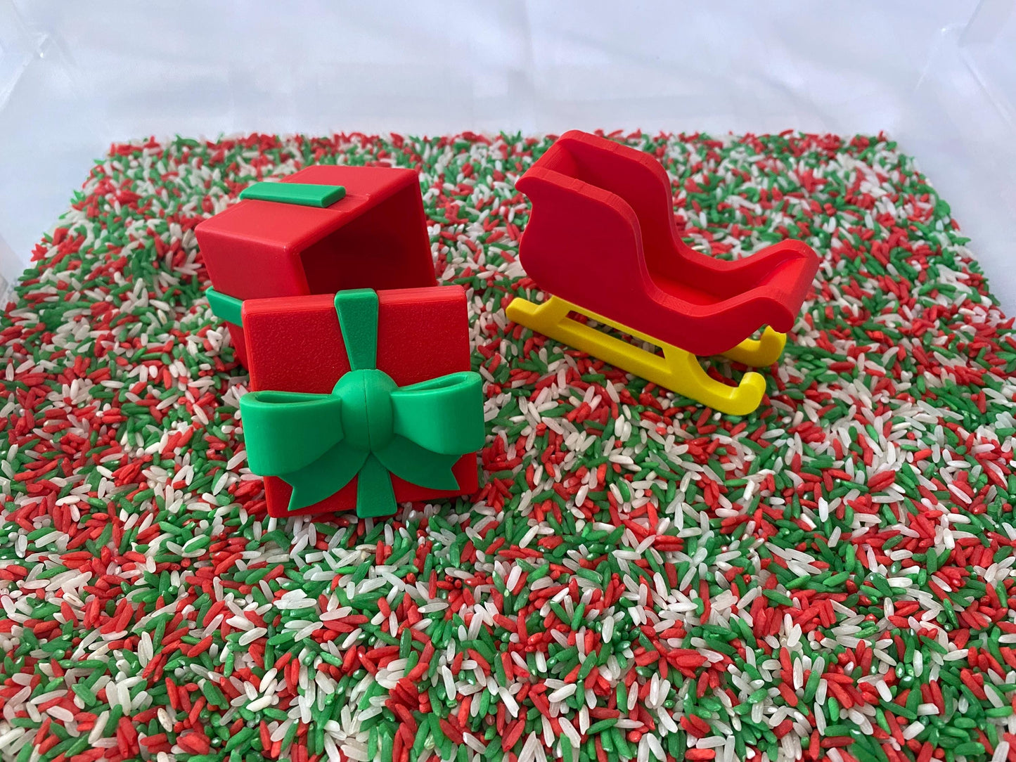 Christmas Sensory Bin - Montessori Play Kit for Kids | Pretend Play | Flisat Filler | Busy Bin