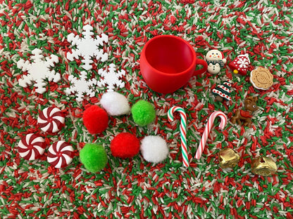Christmas Sensory Bin - Montessori Play Kit for Kids | Pretend Play | Flisat Filler | Busy Bin