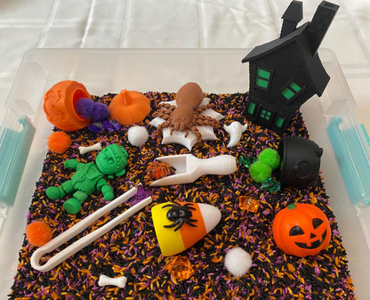 Montessori Halloween Sensory Bin - Interactive Play Kit for Kids | Flisat Filler | Busy Bin | Pour and Play