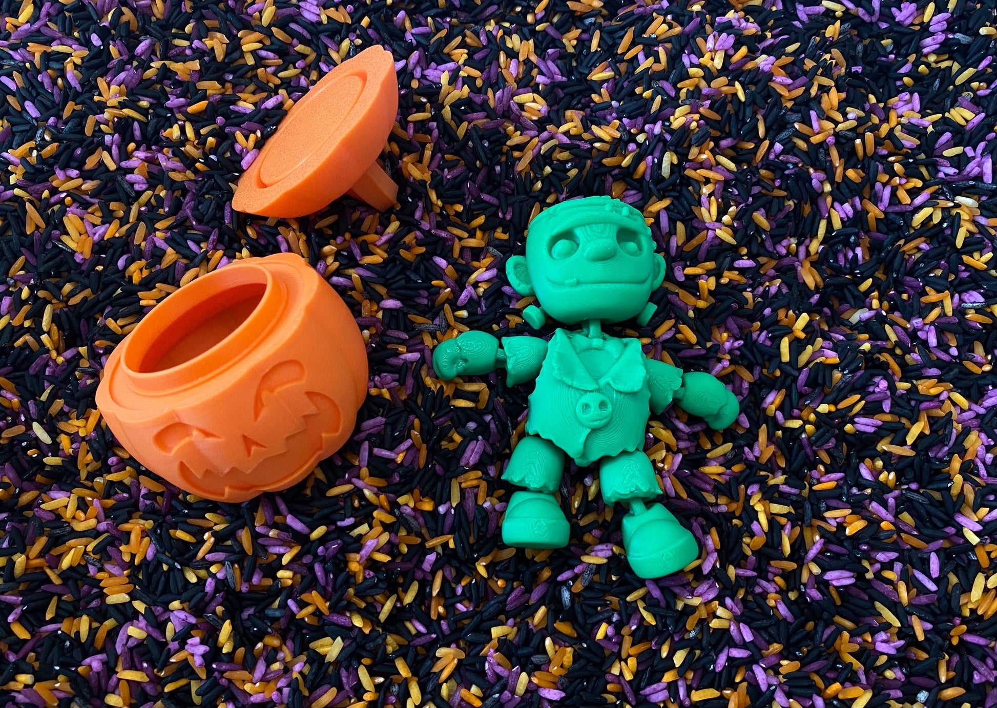 Montessori Halloween Sensory Bin - Interactive Play Kit for Kids | Flisat Filler | Busy Bin | Pour and Play