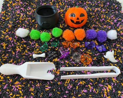 Montessori Halloween Sensory Bin - Interactive Play Kit for Kids | Flisat Filler | Busy Bin | Pour and Play