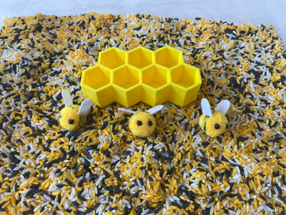 Montessori Spring Bee Sensory Bin - Interactive Play Kit for Kids | Pretend Play | Flisat Filler | Busy Bin