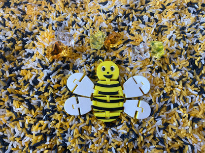 Montessori Spring Bee Sensory Bin - Interactive Play Kit for Kids | Pretend Play | Flisat Filler | Busy Bin