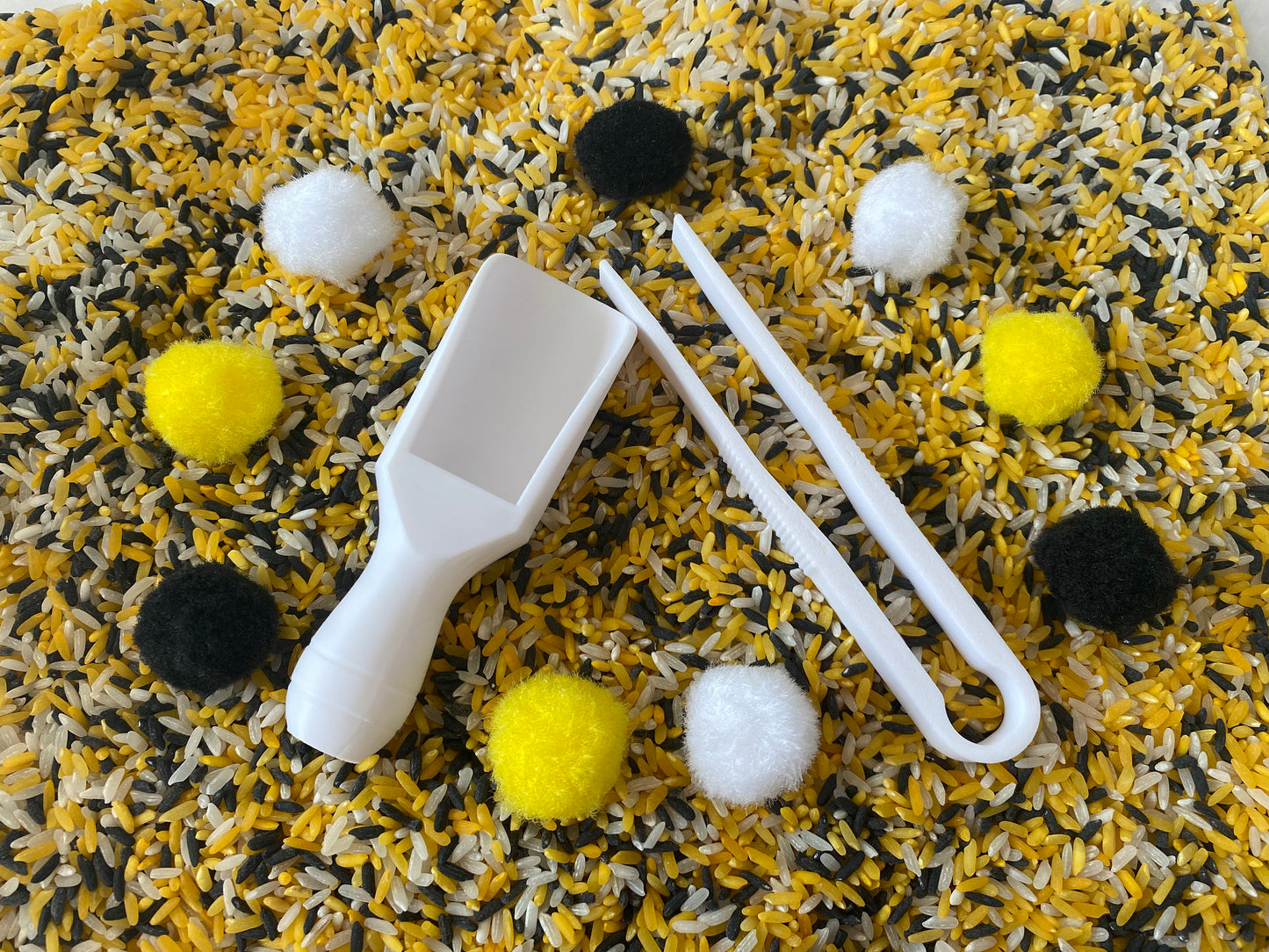 Montessori Spring Bee Sensory Bin - Interactive Play Kit for Kids | Pretend Play | Flisat Filler | Busy Bin