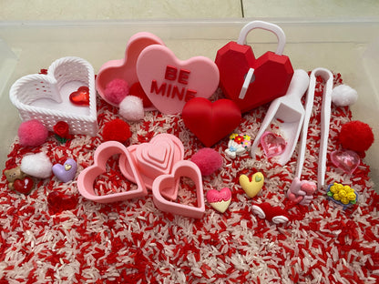 Montessori Valentine's Sensory Bin - Interactive Play Kit for Kids | Pretend Play | Flisat Filler | Busy Bin