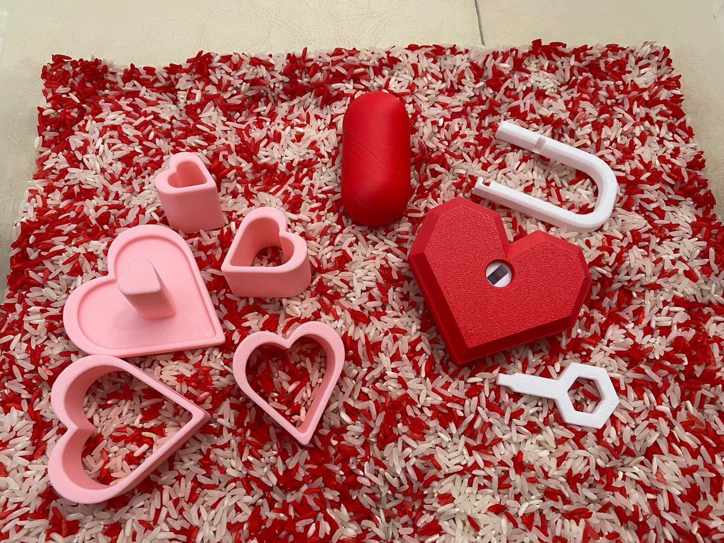 Montessori Valentine's Sensory Bin - Interactive Play Kit for Kids | Pretend Play | Flisat Filler | Busy Bin