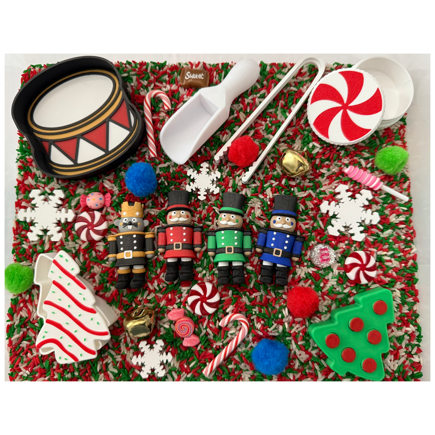 Christmas Nutcracker Sensory Bin | Holiday Montessori Activity Kit | STEM Learning & Pretend Play | Flisat Filler | Busy Bin