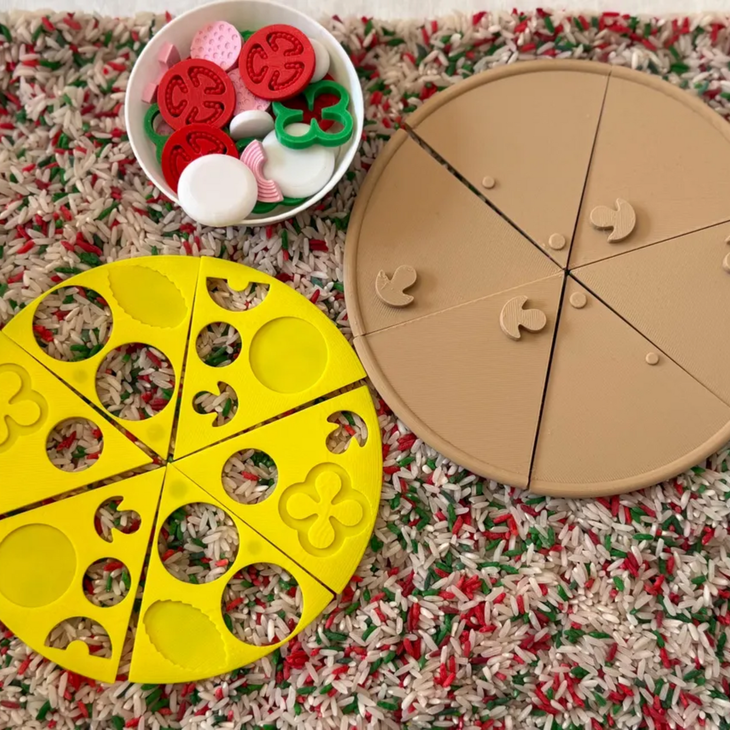 Pizza Puzzle Sensory Bin