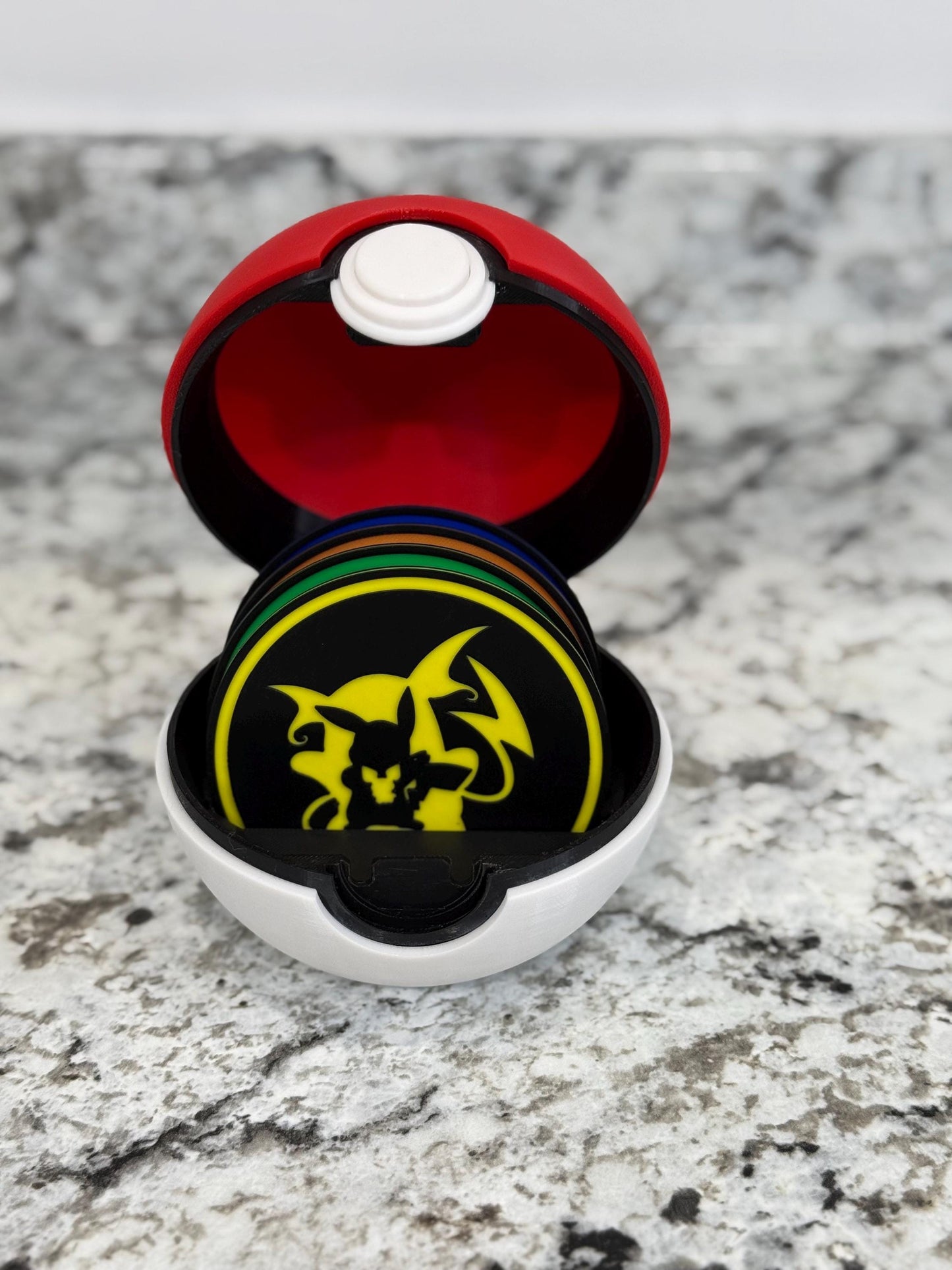 Pokemon Coaster Set with Pokeball Storage Container – Fun Gamer Gift & Unique Home Decor for Fans