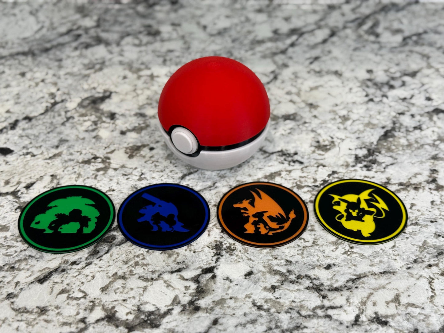 Pokemon Coaster Set with Pokeball Storage Container – Fun Gamer Gift & Unique Home Decor for Fans